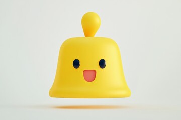 Fototapeta premium Cheerful Yellow Bell Emoji Design: A Joyful Digital Character