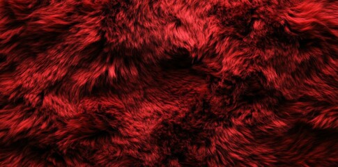 Fototapeta premium Red Velvet Textured Fabric with Fur Pattern and Alternating Red and White Stripes