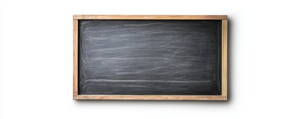 Fototapeta premium A Timeless Empty Chalkboard with a Wooden Frame - Perfect for a Classroom or Home Decor