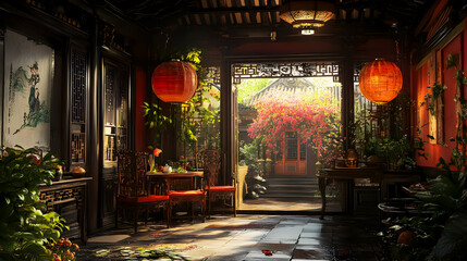 Naklejka premium Traditional Chinese house.