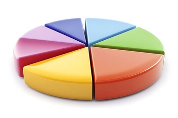 Fototapeta premium Slice of Insight: A Vibrant Pie Graph for Data Storytelling
