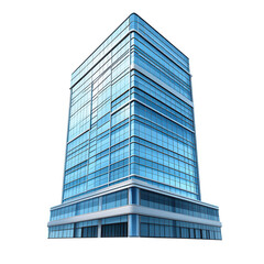 Obraz premium Bold Iconic Office Building with Tall Thick Outline in Vibrant City Skyline