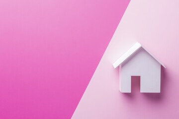 simply minimal design with miniature white toy house