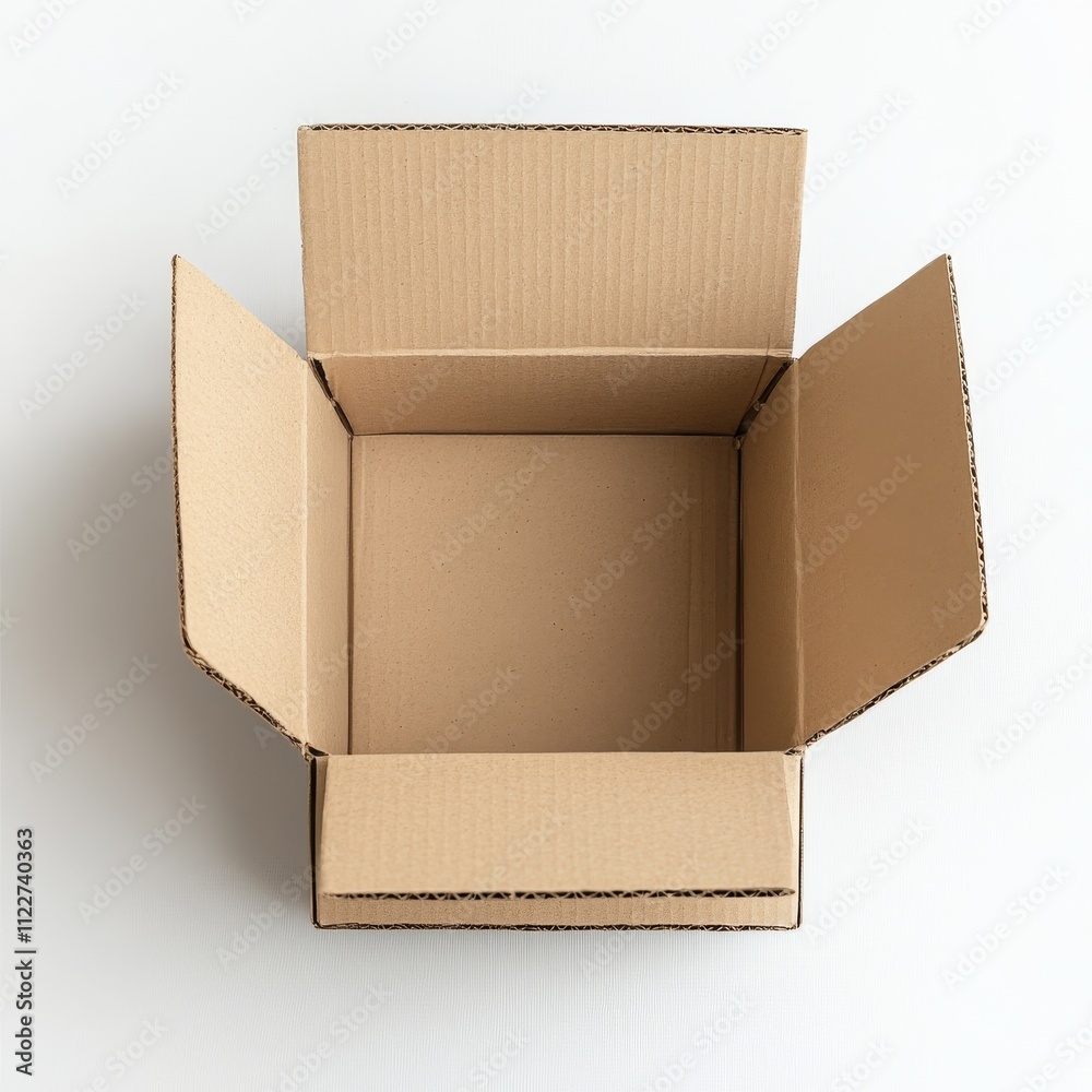 Aufkleber new open paper box isolated on white background