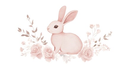 Fototapeta premium Cute rabbit in Easter festive.