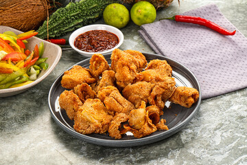 Golden crispy Breaded calamari snack