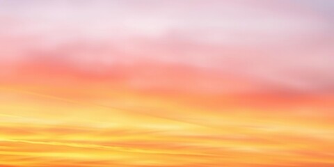 Fototapeta premium Softly blended gradient of orange and purple hues in a watercolor style sunset sky background, watercolor, orange, peaceful evening