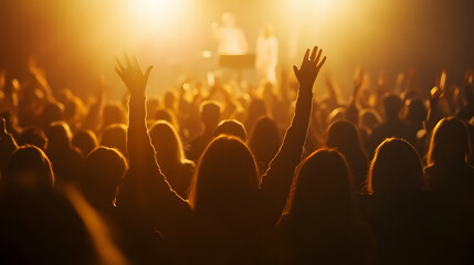 A Christian congregation worshiping together.