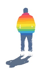 Fototapeta premium Person with colorful cloth, LGBTQ concept.