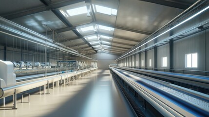 Obraz premium Modern dairy farm equipped with advanced milking systems and sustainable energy sources.