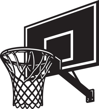 recommend clip art: Basketball hoop net silhouette flat vector illustration isolated on white background