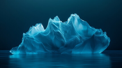 Fototapeta premium 3d rendering. beautiful polygonal iceberg. abstract glowing form