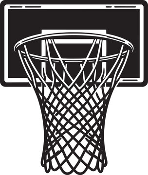 recommend clip art: Basketball hoop net silhouette flat vector illustration isolated on white background