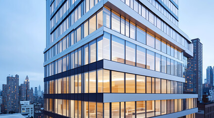 Obraz premium Innovative Office Tower with Floor-to-Ceiling Windows for Modern Workspaces