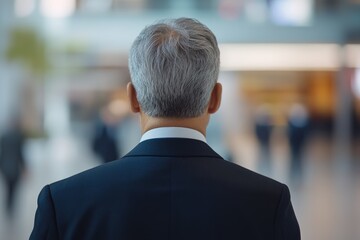 Fototapeta premium Businessman in suit leading business meeting with employees.