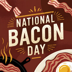 Naklejka premium national bacon day