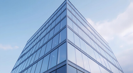 Obraz premium High-rise corporate building featuring expansive glass windows and modern architecture