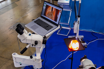 Diagnostic equipment colposcope for everyday work at gynecological appointments and diagnostics and treatment