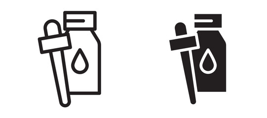 Essential oils liner icon vector set.