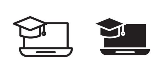E-learning liner icon vector set.