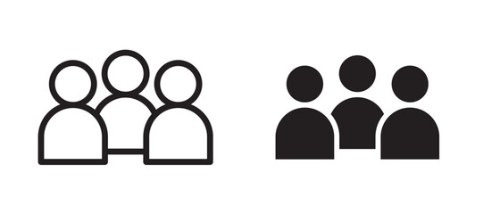 People group liner icon vector set.