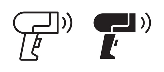 Barcode scanner liner icon vector set.