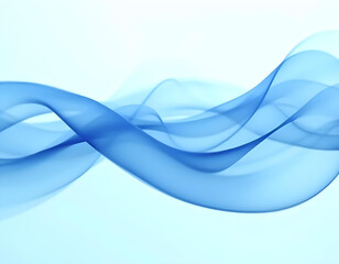 Fototapeta premium Thick blue abstract wavy lines flowing gracefully across a crisp white background, intertwining and overlapping in various curves 4