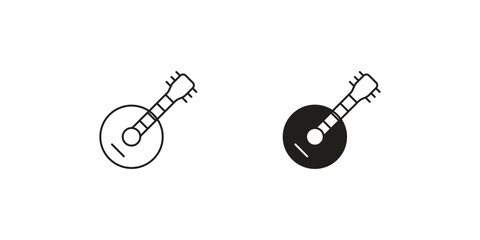 guitar set icon with white background vector stock illustration