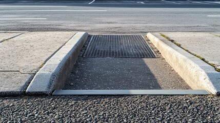 Fototapeta premium Road photography featuring a paved path with visible lane markings, ideal for advertising.