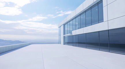 Fototapeta premium Ultra-Modern Commercial Building with Vast Glass Facades for State-of-the-Art Office Spaces
