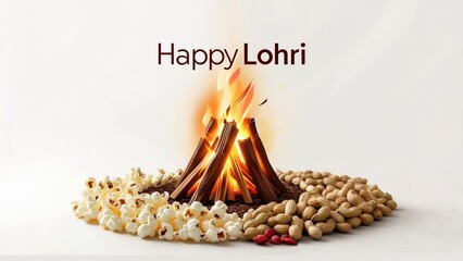Vector illustration of Happy Lohri holiday background for Punjabi festival.illustration