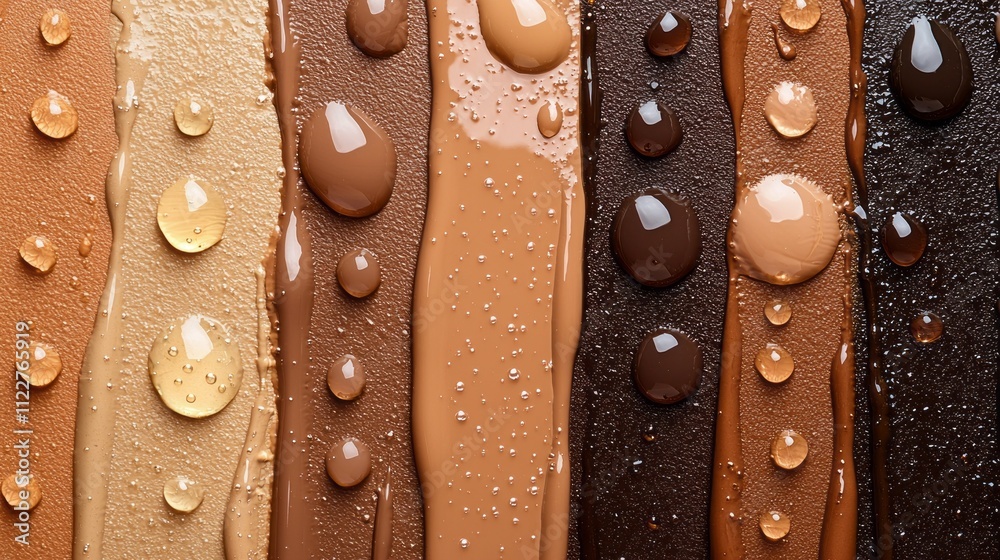 Poster mocha colors blend together in a stunning display, showcasing different shades that glisten with dro