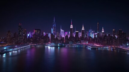 mesmerizing time-lapse of pastel lights weaving through a city's skyline. Over black Studio