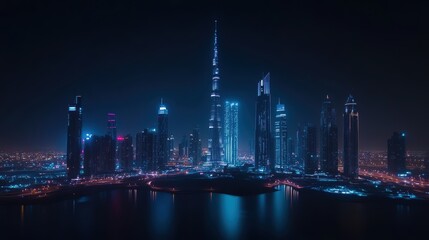 Obraz premium mesmerizing time-lapse of pastel lights weaving through a city's skyline. Over black Studio