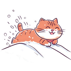 Whimsical and playful illustrations of cats in various humorous scenarios, featuring vibrant doodle art