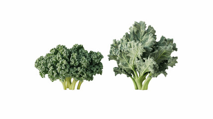 Kale with smooth, creamy flesh, a realistic, textured pit, showing fresh ripeness and health appeal, isolated on a white background