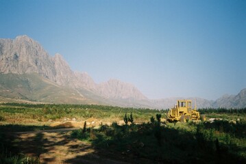 tractor in valley
