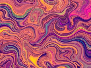 Obraz premium Vibrant swirls and waves of color blending together in a dynamic and abstract background, colorful palette, blend