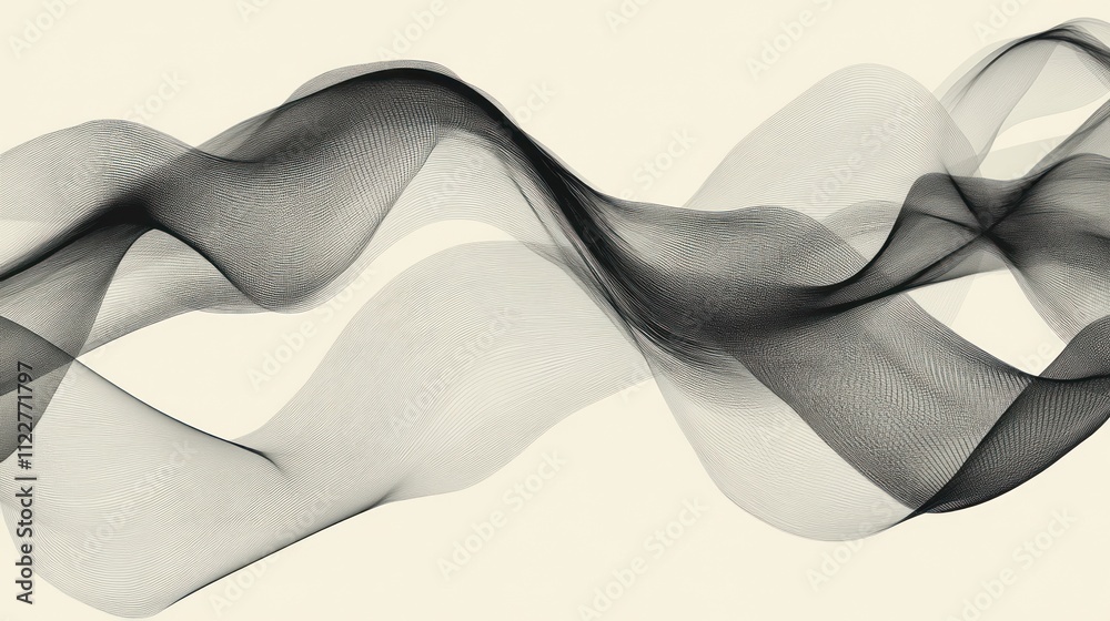 Poster technology-inspired abstract design with dynamic waves and nodes for network representation.