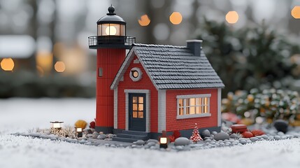 Naklejka premium Lighthouse home mini