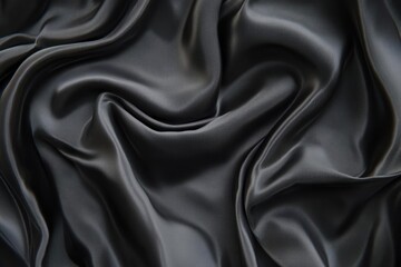 Obraz premium Elegant Draped Black Satin Fabric Texture