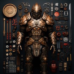 A Futuristic Suit of Armor with Advanced Technology and Design