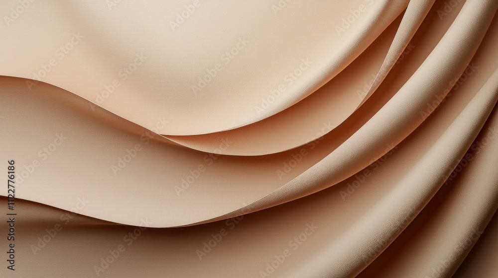 Poster Soft mocha paper creates a captivating display of elegant waves, enhancing the aesthetic of any modern workspace or artistic project