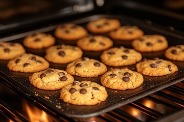 Freshly Baked Chocolate Chip Cookies on Cooling Rack