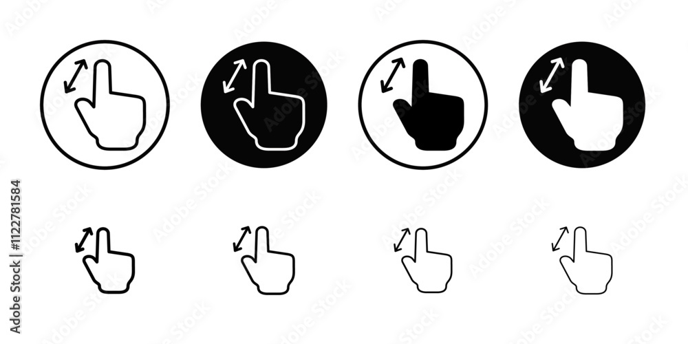 Poster Zoom Gesture icon Outline vector for web ui