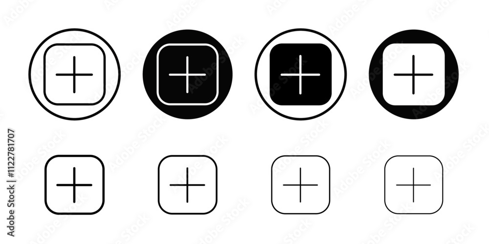 Aufkleber Add Icon Outline vector for web ui