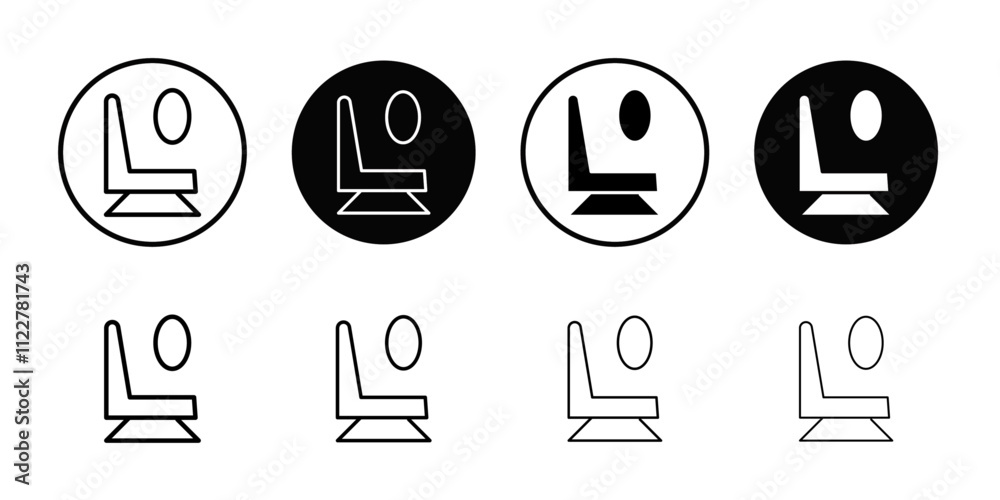 Aufkleber airplane seat icon outline vector for web ui