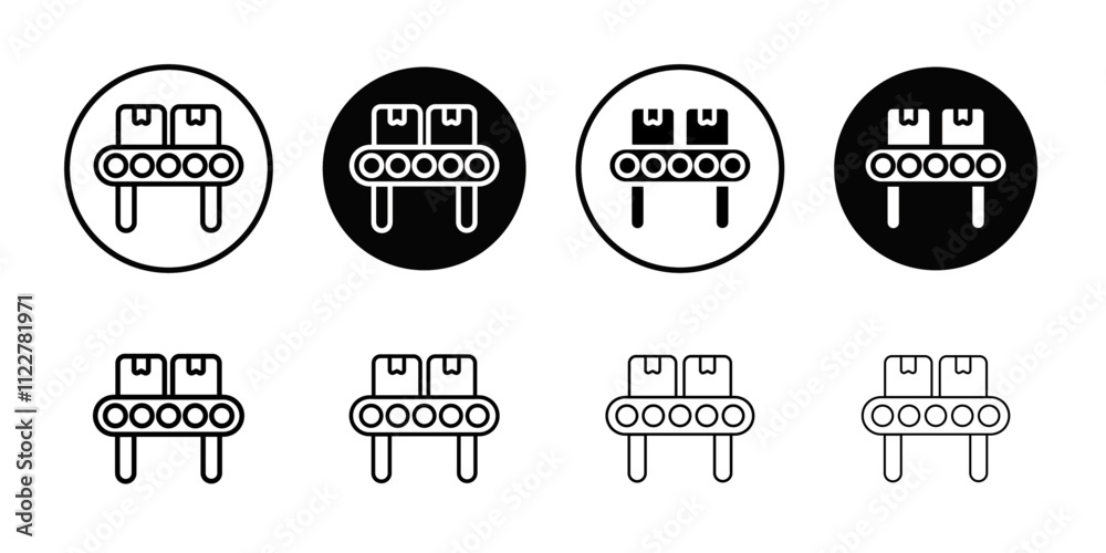 Poster Assembly line icon Outline vector for web ui