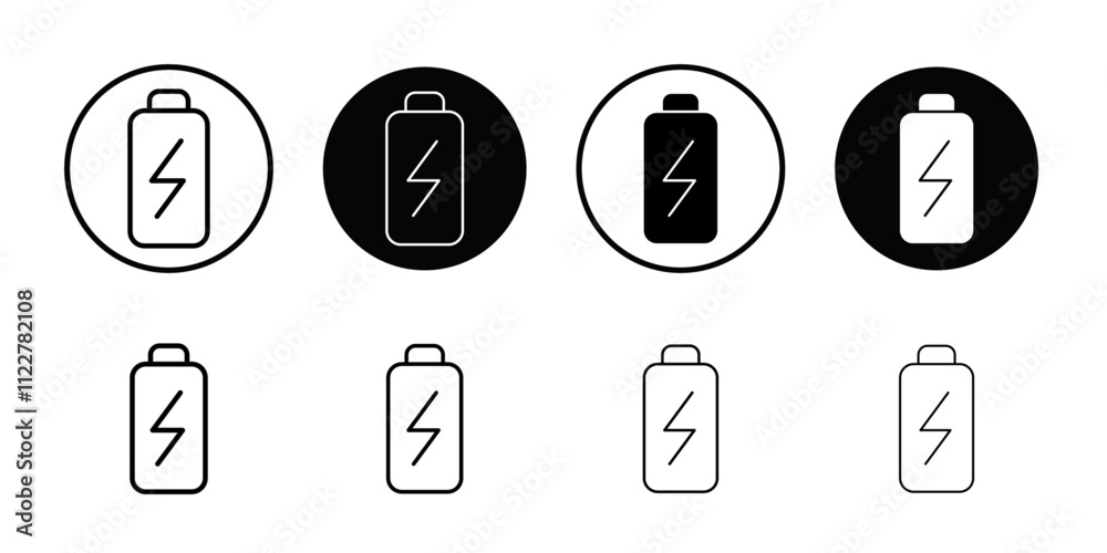 Poster battery charging icon outline vector for web ui