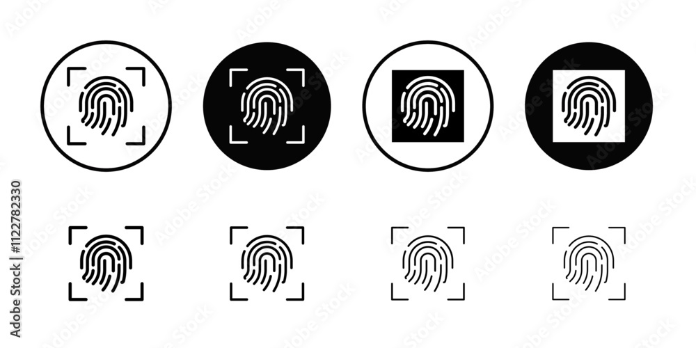 Poster Biometric icon Outline vector for web ui